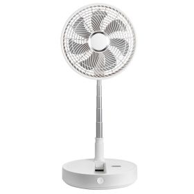 VEVOR 12 Inch Foldable Oscillating Standing Fan with Remote Control, 4 Speed Adjustable Portable Desk Quiet Fan, 7200mah Rechargeable USB Small F