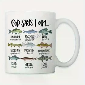 God Says I Am Fishing Christian Religious Bible Verse Fish 364382 coffee mug 11oz AM