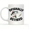 Fishing-Themed Ceramic Coffee Mug 11oz | 'DFISHALLY RETIRED' Humorous Design with Colorful Fish & Fishing Lure