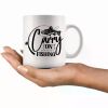 11oz Ceramic Fishing Mug with "Carry On Fishing" Design – Perfect Gift for Anglers, White Coffee & Tea Cup, Durable &