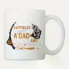 11oz Ceramic Coffee Mug - 'Happiness Is Being a Dad and Grandpa' Fishing Design with Salmon & Reel, White with