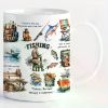 Fishing Life Mug, 11 Oz Ceramic Cup Coffee Cup Tea Mug, Fishing Life Coffee Mug, Fishing Lovers Gift