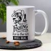 1pc, 3A Grade, FISHING Is The REEL DEAL, Funny Humorous Morning Coffee Mug with a Man Fishing Pattern, 11 Oz