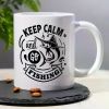 1pc, 3A Grade, KEEP CALM And GO FISHING, Funny Humorous Morning Coffee Mug with Fishing Tuna Pattern