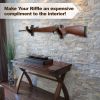 Gun Rack Wall Mount Hold Up Displays Horizontal Gun Rack and Shotgun Hooks Store Rifle Shotgun Bow Real Hardwood Hanger Brown Umber