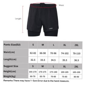 Men's 2-in-1 Running Shorts Quick Drying Breathable Active Training Exercise Jogging Cycle Shorts with Longer Liner (Option: Green-Xl)