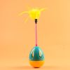 Cat Ball Feather Toy Interactive Cat Teaser & Automatic Spinning Tumbler Ball with Chirp Sound and Food Dispenser for Cats Kitten