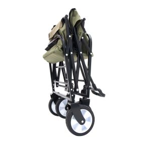 Collapsible Foldable Wagon Cart with strapping system, Beach Wagon , Utility Cart (Color: as Pic)