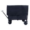 Collapsible Foldable Wagon Cart with strapping system Beach Wagon Utility Cart Utility Wagon Grocery Cart for for Camping Shopping Sports Gardeing Fis